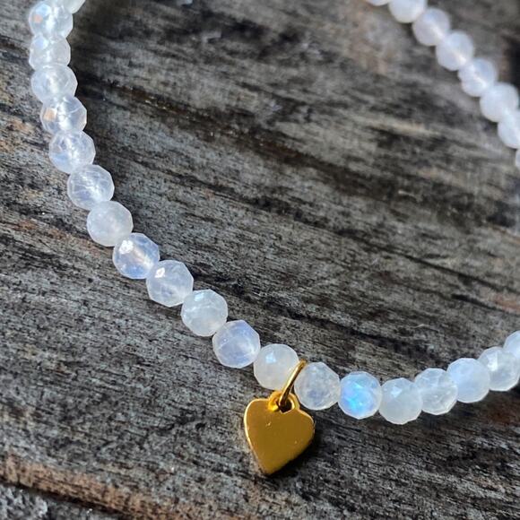 NEW Moonstone & Gold Star Layering Bracelet - Picture 2 of 10